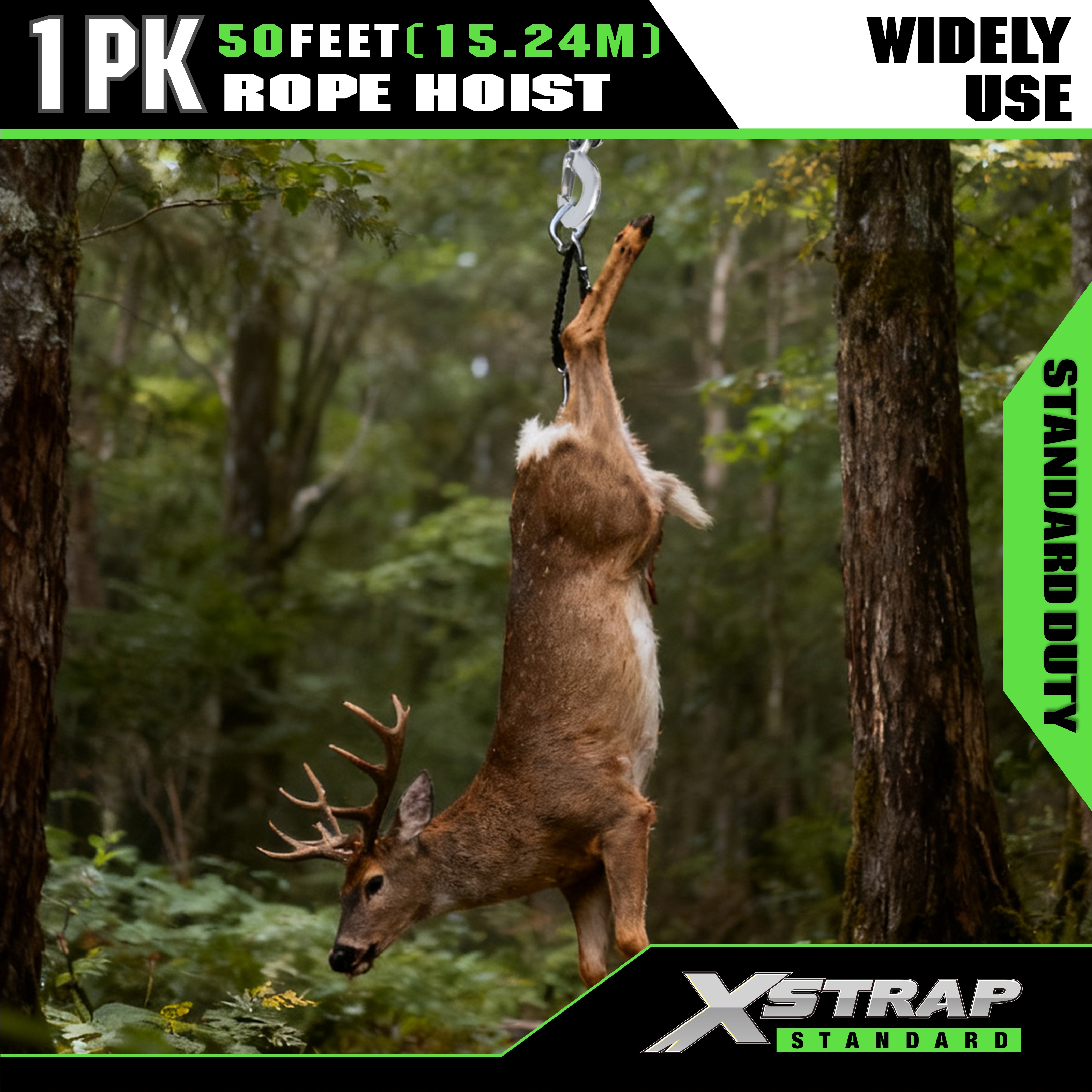 XSTRAP AHLT0003 화이트 로프 호이스트 풀리 시스템 1000LB 용량